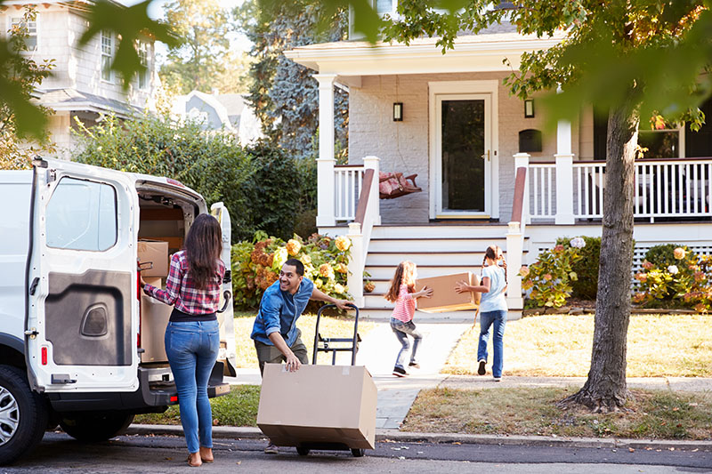 Unloading a moving van